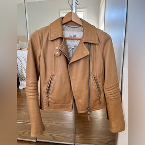 Coach Genuine Leather Moto Jacket - Tan XXS